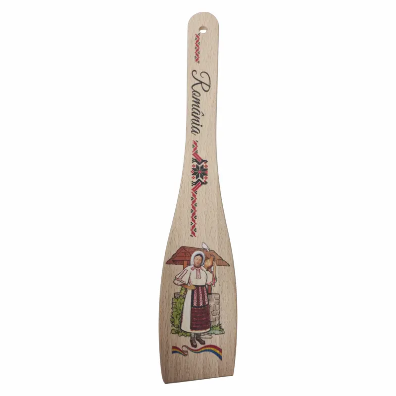 Spatula lemn, port popular romania, suvenir, 30 cm, model 11